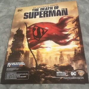 Death of Superman 2018 Movie Poster Great DC red flag